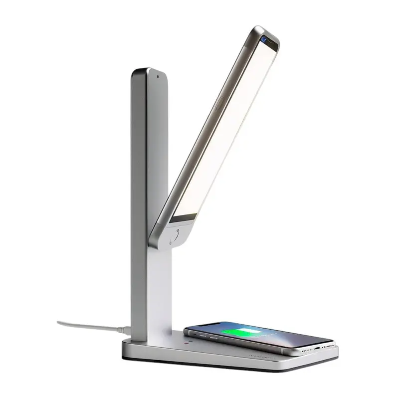 Helpox 3-in-1 Adjustable LED Desk Lamp with Built-in Qi Wireless Charging Pad