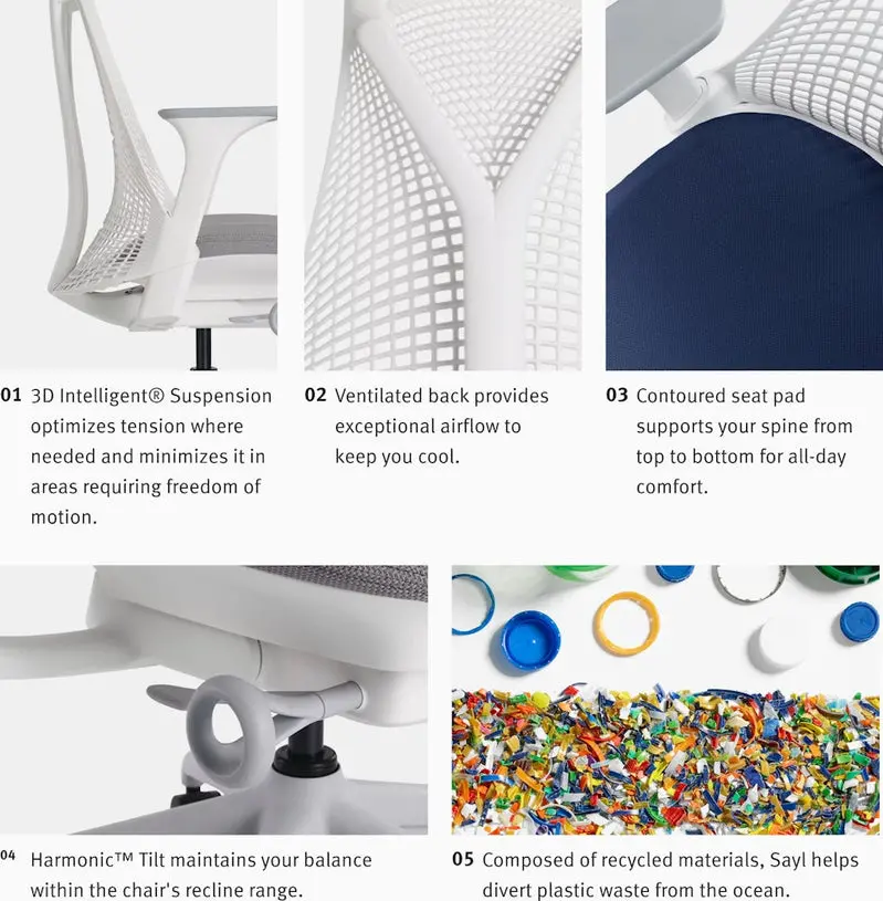 Herman Miller Sayl Chair – Ergonomic Task Seating with Dynamic Y-Back Support