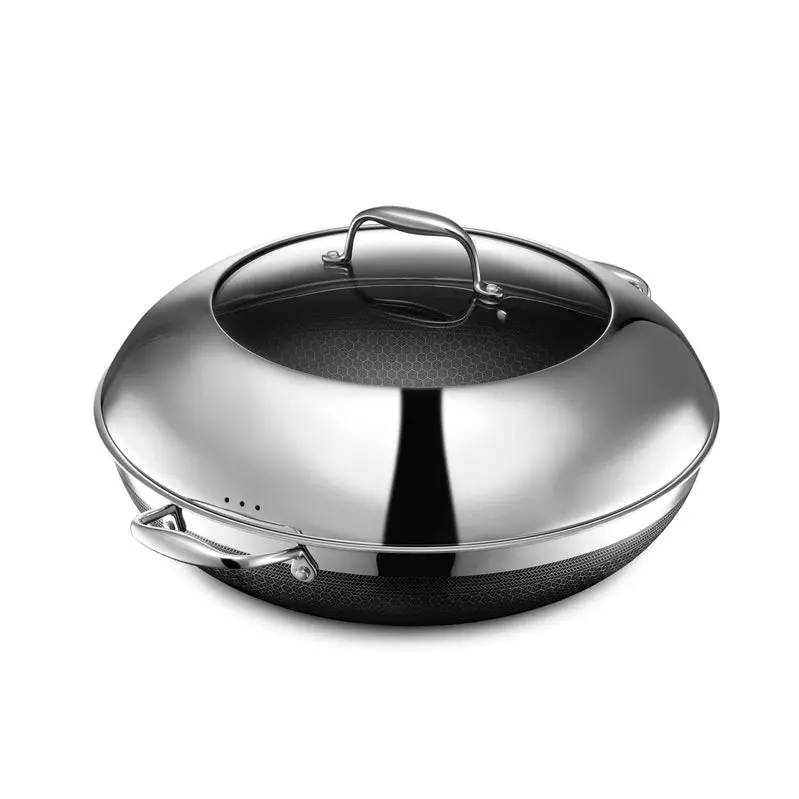 HexClad Hybrid Cookware – Nonstick Stainless Steel Pans Compatible with Dishwashers and All Cooktops
