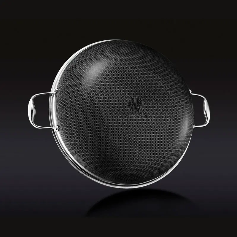 HexClad Hybrid Cookware – Nonstick Stainless Steel Pans Compatible with Dishwashers and All Cooktops