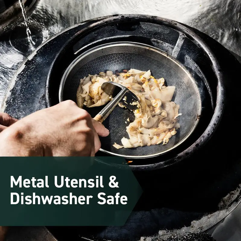 HexClad Hybrid Cookware – Nonstick Stainless Steel Pans Compatible with Dishwashers and All Cooktops