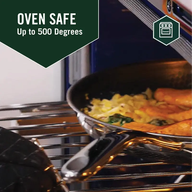 HexClad Hybrid Cookware – Nonstick Stainless Steel Pans Compatible with Dishwashers and All Cooktops