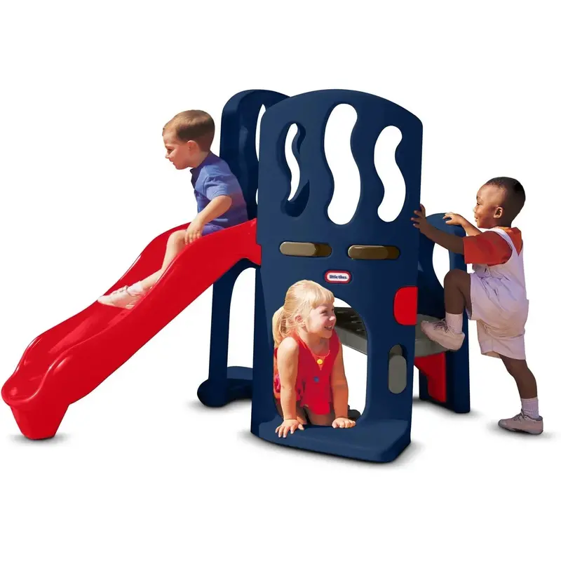 Hide-and-Slide Kids’ Climber & Slide – Blue and Red Indoor/Outdoor Play Structure for Ages 2–6