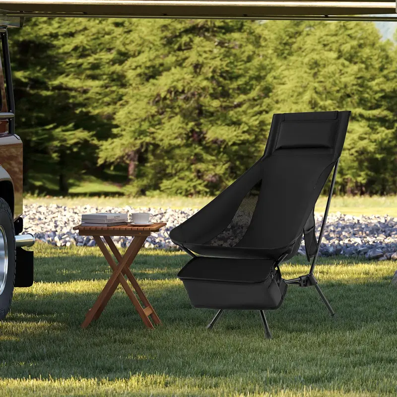 High-Back Portable Outdoor Chair for Beach, Hiking, and Backyard Use 2