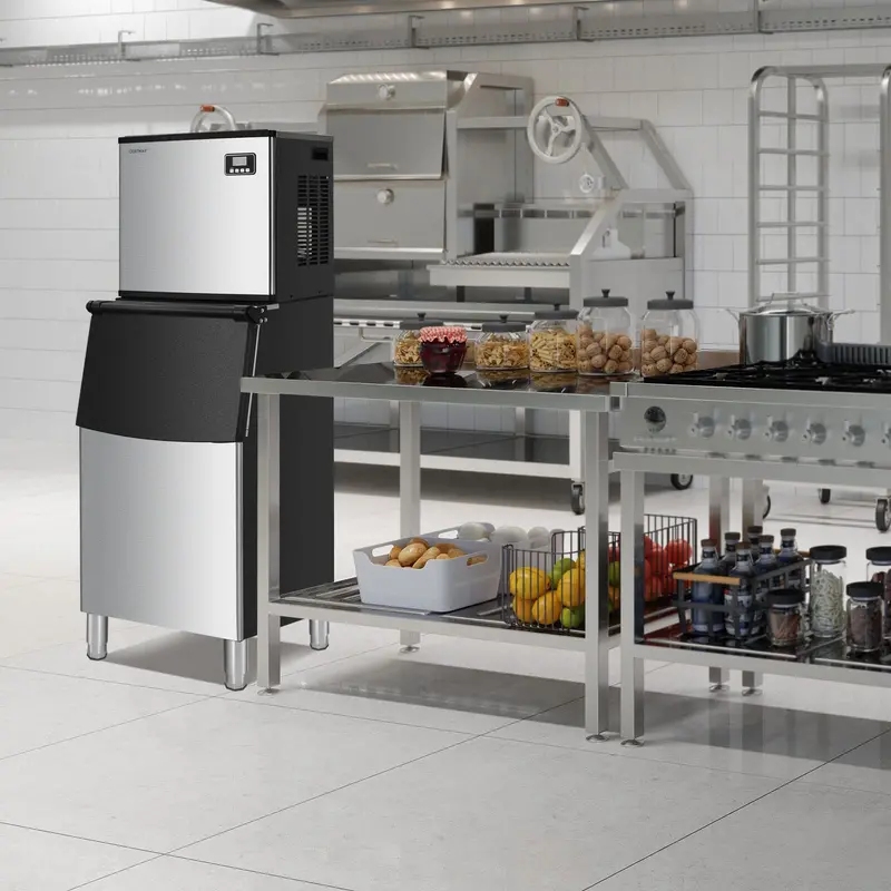 High-Capacity Split Commercial Ice Machine – 353 lbs/24 Hours with 198 lbs Vertical Storage Bin 2