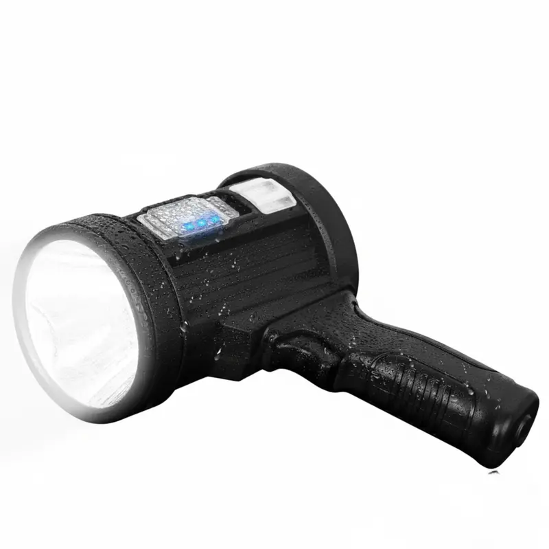High-Output Solar-Rechargeable LED Spotlight (90,000 Lumens) with Floodlight Mode