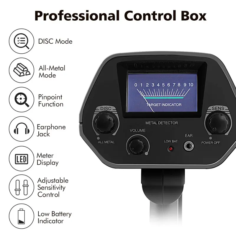 High-Precision Adjustable Metal Detector – Professional Gold & Relic Finder