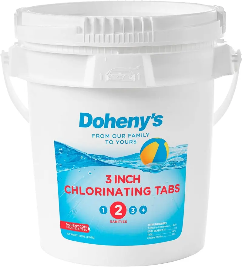 High-Purity Trichlor Stabilized Chlorine Tablets – 3-Inch, Slow-Dissolving, Individually Wrapped, 50-Pound Professional Grade