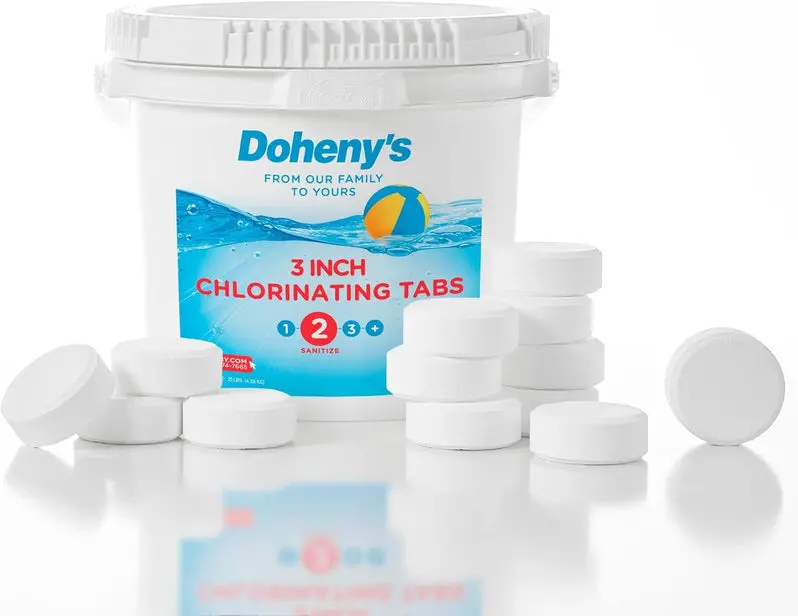 High-Purity Trichlor Stabilized Chlorine Tablets – 3-Inch, Slow-Dissolving, Individually Wrapped, 50-Pound Professional Grade