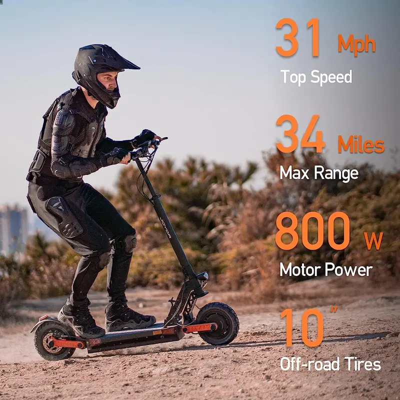 High-Speed Adult Electric Scooter – Hydraulic Brakes, 37 MPH Top Speed, All-Terrain Tire Design