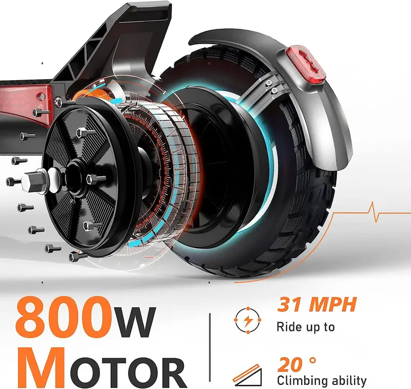 High-Speed Adult Electric Scooter – Hydraulic Brakes, 37 MPH Top Speed, All-Terrain Tire Design