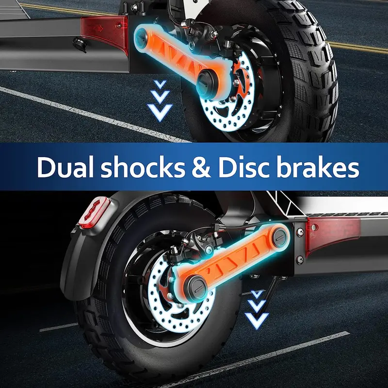 High-Speed Adult Electric Scooter – Hydraulic Brakes, 37 MPH Top Speed, All-Terrain Tire Design