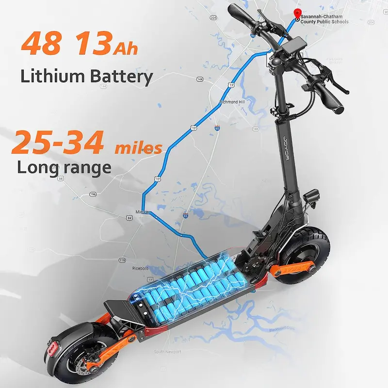 High-Speed Adult Electric Scooter – Hydraulic Brakes, 37 MPH Top Speed, All-Terrain Tire Design