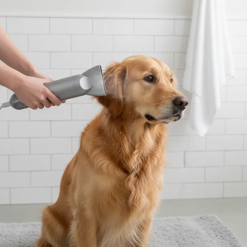High-Velocity Handheld Dog Grooming Dryer with Multi-Nozzle Kit