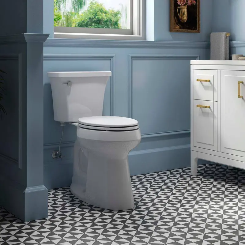 Highline Arc Elongated Toilet – 1.28 GPF Single-Flush, White, Seat Included