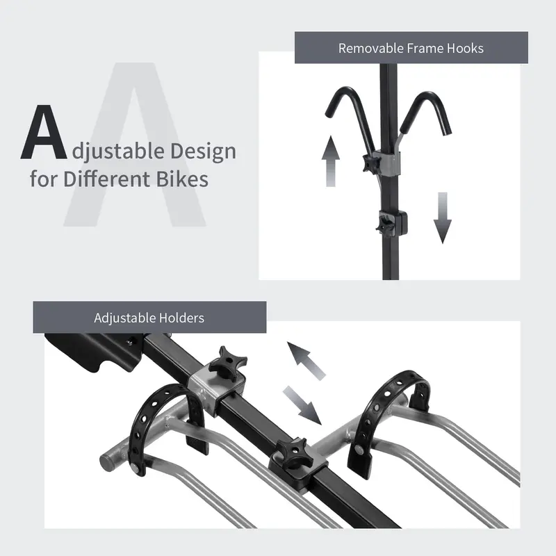 Hitch-Mount Bike Carrier – Folding 2-Bike Platform Rack Compatible with Mountain & Hybrid Bikes