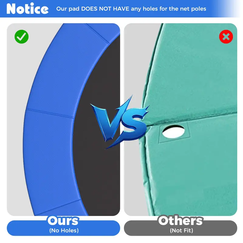 Hole-Free Trampoline Pad Replacement – Universal Fit for Pole-Based Frames