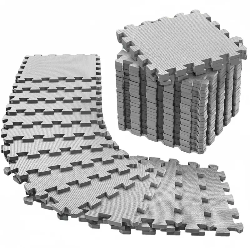 Home Gym Flooring Kit: Interlocking EVA Exercise Mats for Garage Use 2