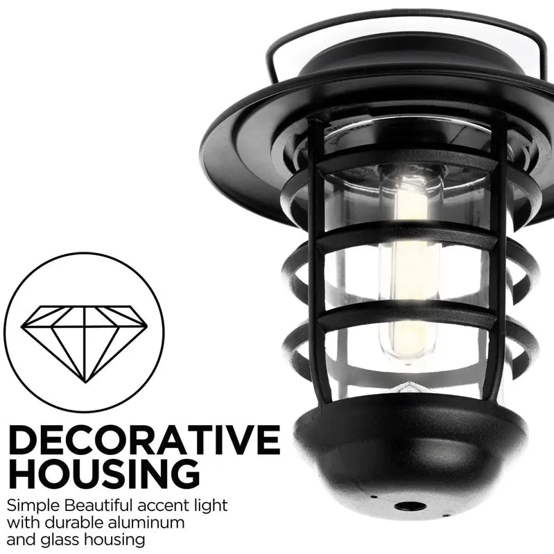 Home Zone Security Solar-Powered Outdoor Wall Lantern – Decorative Glass Design, No Wiring Required