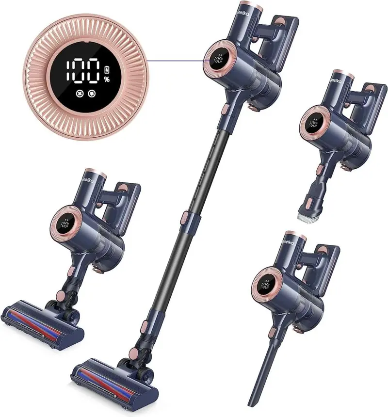 Homeika H016 Cordless Vacuum – 20KPa Suction, 200W Motor, 1.5L Bin, LED Display, Blue Finish