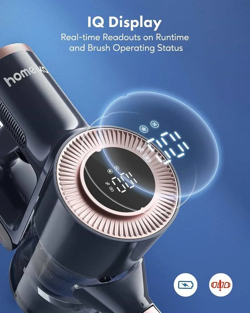 Homeika H016 Cordless Vacuum – 20KPa Suction, 200W Motor, 1.5L Bin, LED Display, Blue Finish