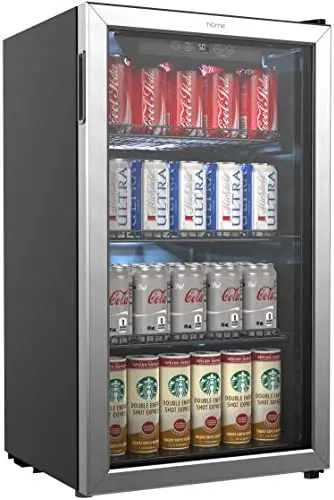 hOmeLabs 120-Can Beverage Cooler – Compact Undercounter Refrigerator for Drinks