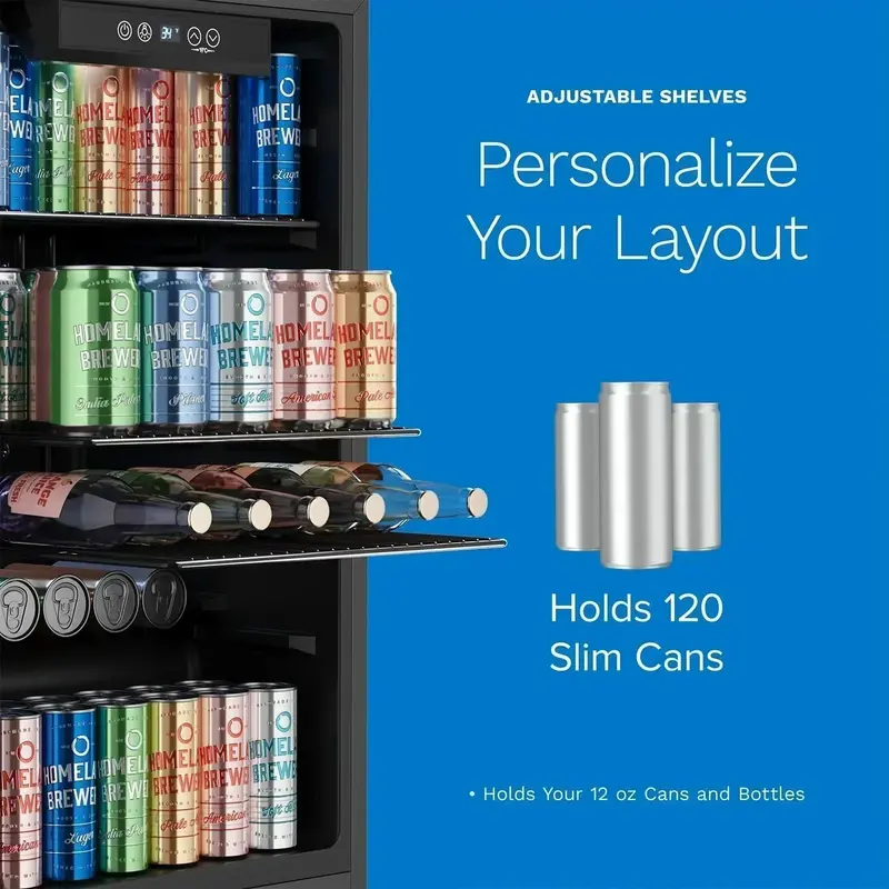 hOmeLabs Glass-Door Beverage Center: Compact Mini Fridge for Soda, Beer, and Wine Storage