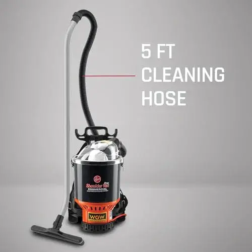 Hoover Shoulder Vac Pro Backpack Vacuum – HEPA Filtration, Ergonomic Chiropractic Design, Lightweight Bagged System for Carpet & Hard Floors, Model C2401