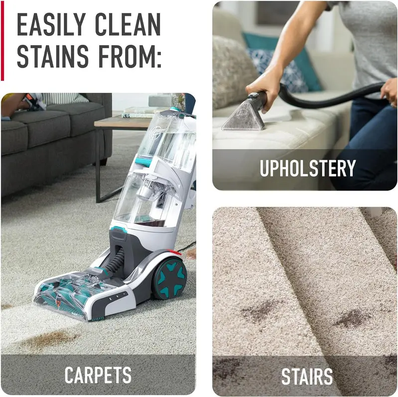 Hoover SmartWash+ Automatic Carpet Cleaner – Deep-Cleaning Shampooer with Pet Stain & Odor Removal, Upholstery Compatibility, Model FH52000