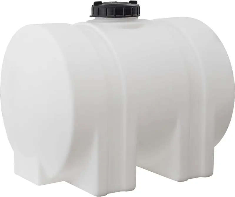 Horizontal Polyethylene Water Storage Tank – 550-Gallon Capacity, Leg-Mounted, USA-Made, Corrosion-Resistant for Potable Water & Non-Flammable Liquids