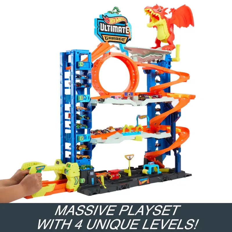 Hot Wheels City Ultimate Garage Playset – Expandable Toy Garage with 2 Die-Cast Cars, 50+ Car Storage, Ages 4–8