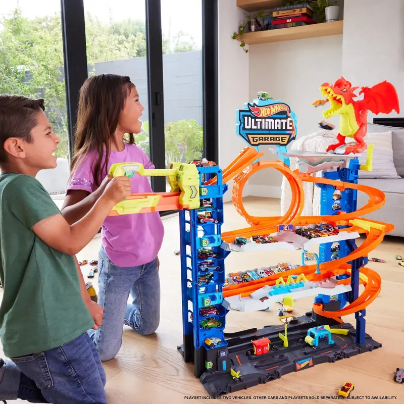 Hot Wheels City Ultimate Garage Playset – Expandable Toy Storage System with 2 Die-Cast Vehicles for Ages 4–8