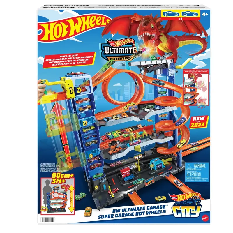 Hot Wheels City Ultimate Garage Playset – Expandable Toy Storage System with 2 Die-Cast Vehicles for Ages 4–8