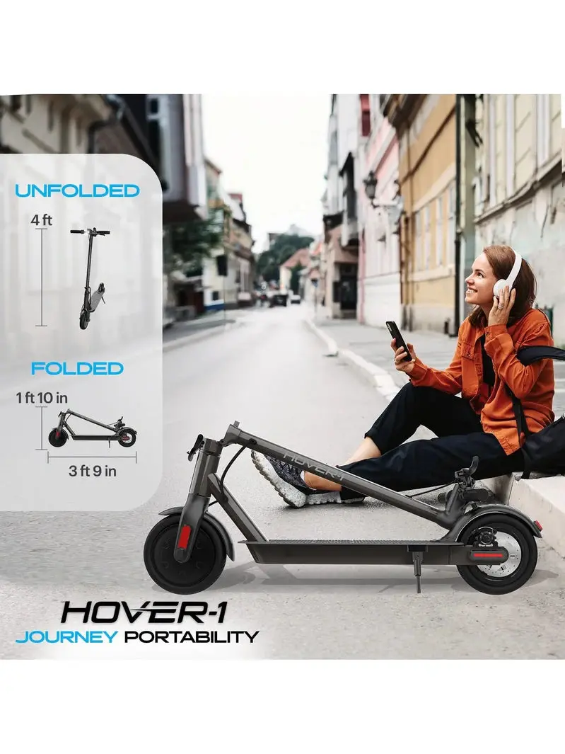 Hover-1 Journey Electric Scooter – 14 MPH Top Speed, 16-Mile Range, LCD Display, 8.5" All-Terrain Tires, UL-Certified, 220 LB Capacity