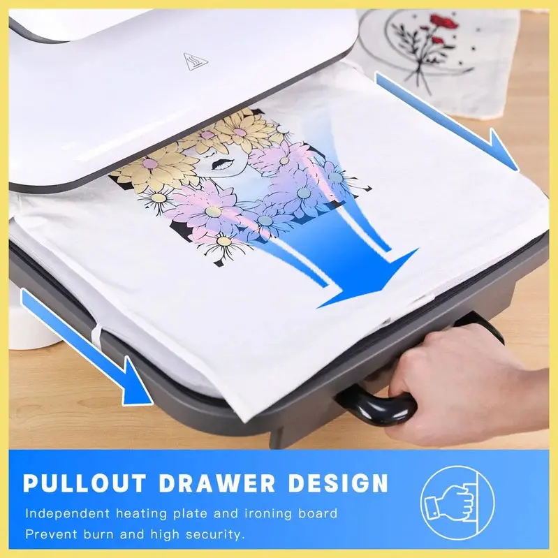 HTVRONT 1500W Auto-Open Heat Press – 15" × 15" Sublimation & Vinyl Transfer Machine with Digital Controls