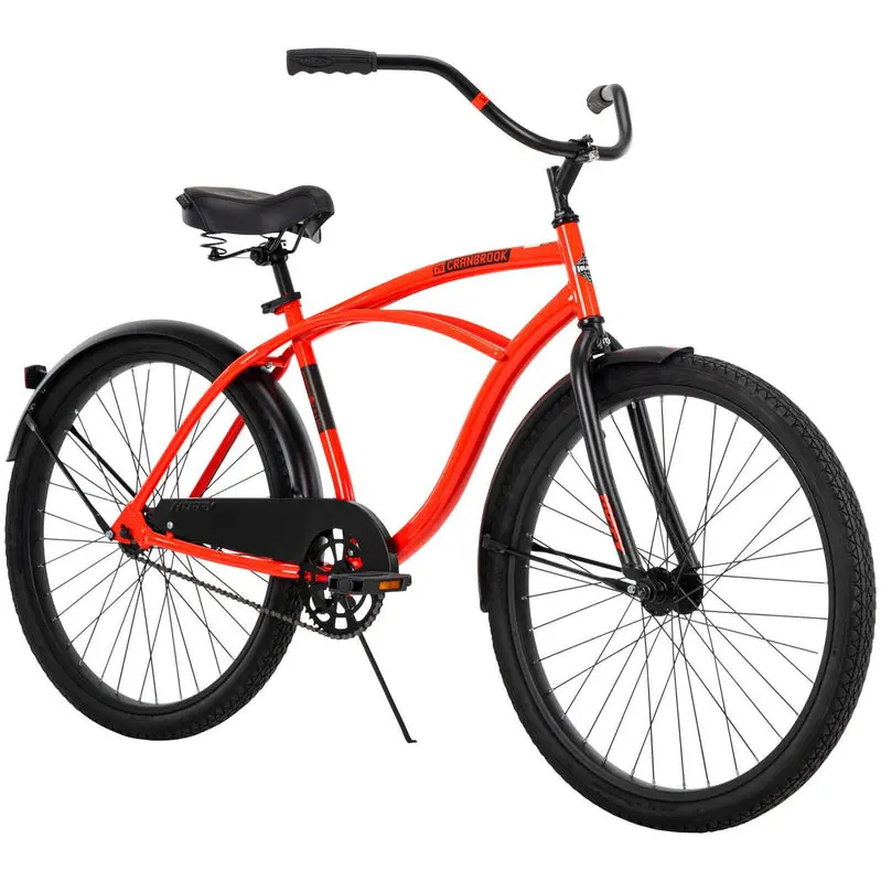 Huffy Cranbrook 26-Inch Men’s Beach Cruiser Bike – Classic Comfort Design, Steel Frame, Red Finish