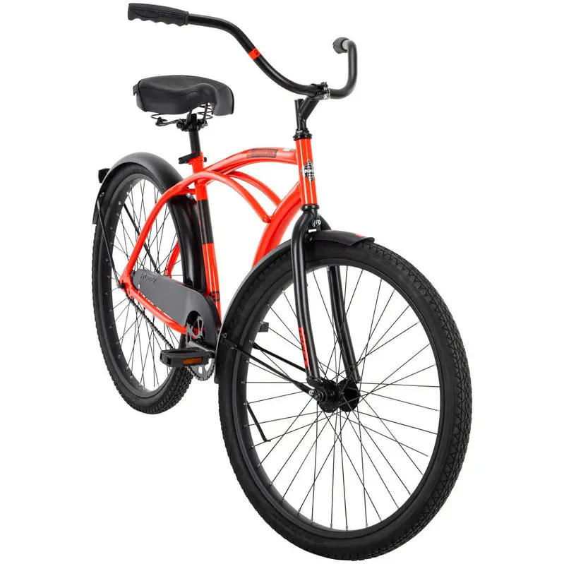 Huffy Cranbrook 26-Inch Men’s Beach Cruiser Bike – Classic Comfort Design, Steel Frame, Red Finish