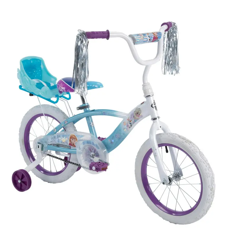 Huffy Frozen 16-Inch Girls' Bike – Themed Ride-On with Training Wheels, Adjustable Seat & Easy-Start Pedals