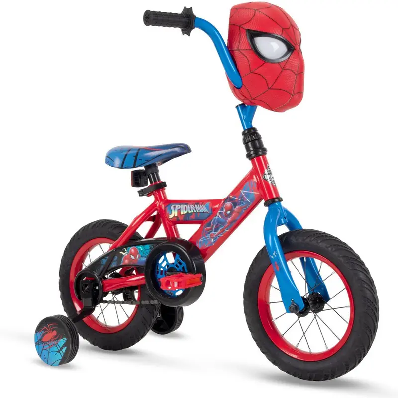 Huffy Marvel Spider-Man 12-Inch Kids’ Bike – Steel Frame, Training Wheels, EZ Build, Ages 3–5
