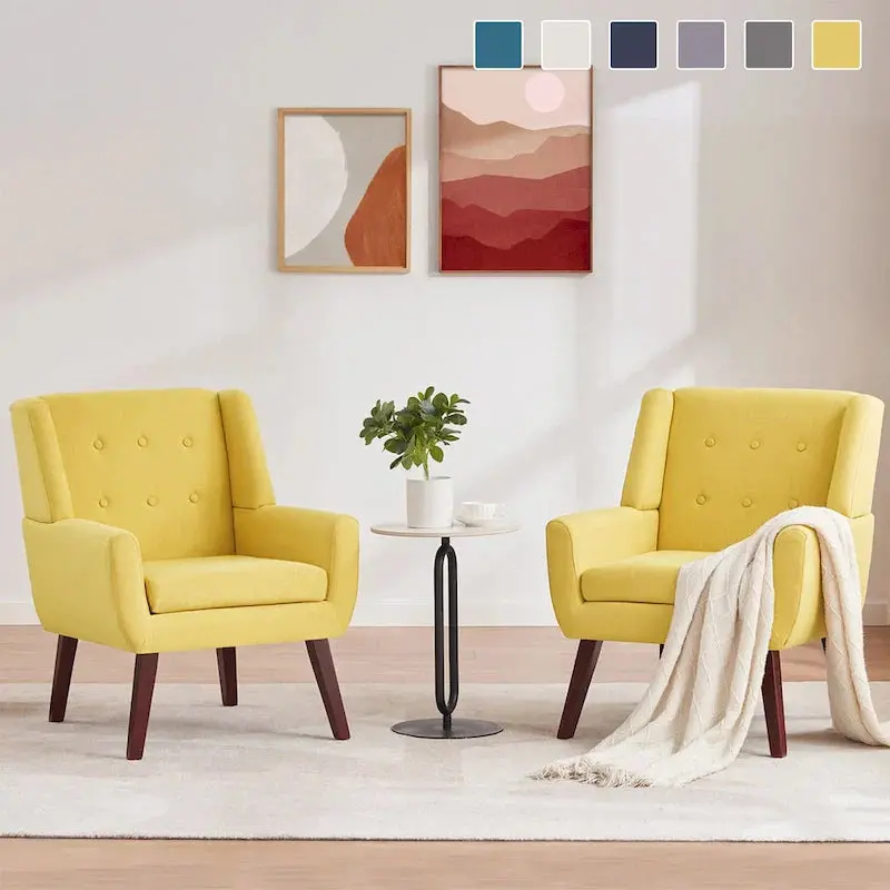 HUIMO Modern Tufted Accent Chairs (Set of 2)