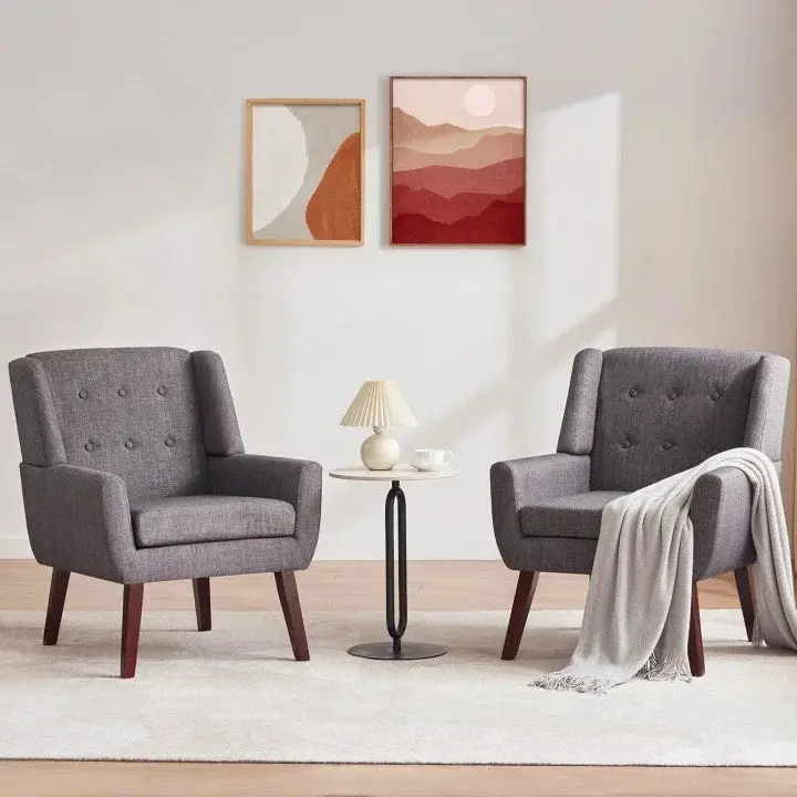 HUIMO Modern Tufted Accent Chairs (Set of 2)