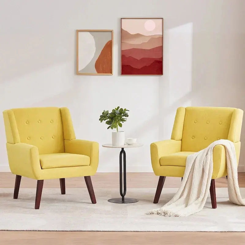 HUIMO Modern Tufted Accent Chairs (Set of 2)