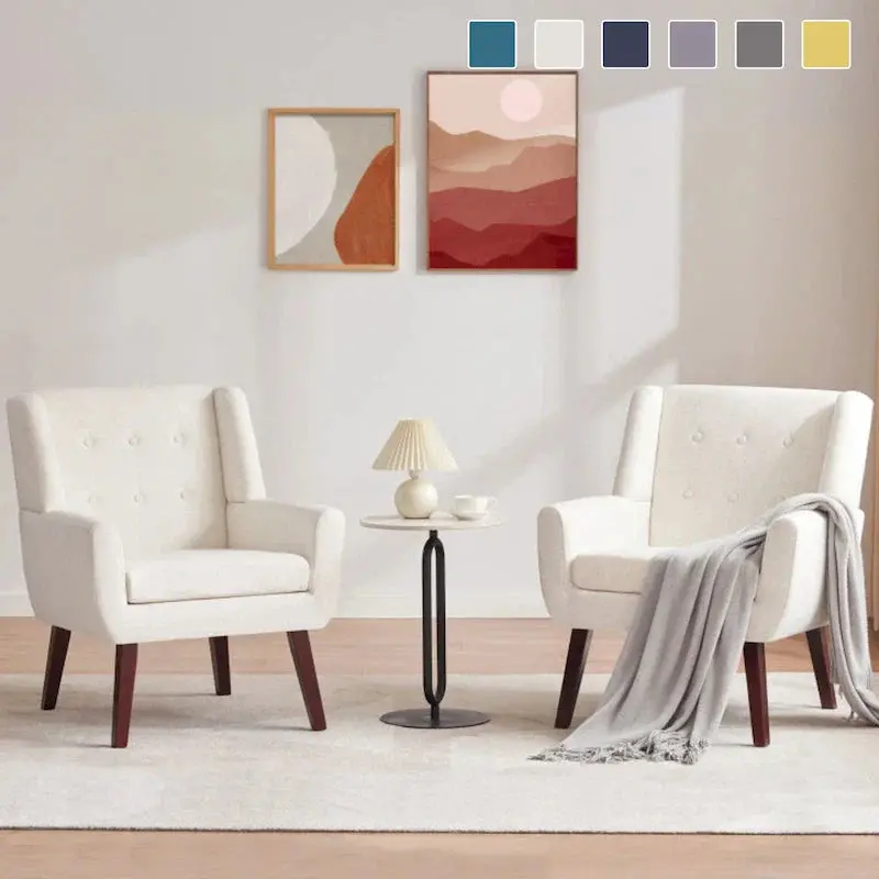 HUIMO Pair of Contemporary Tufted Accent Chairs – Modern Styling, Two-Unit Set