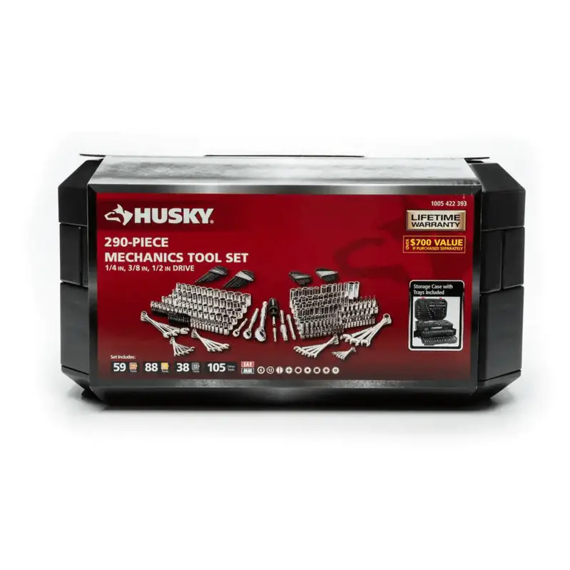 Husky 290-Piece Mechanics Tool Set – Comprehensive Hand Tool Kit for Automotive & General Repair