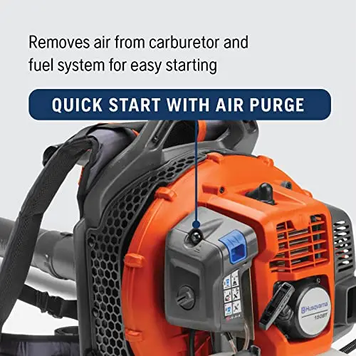 Husqvarna 150BT Gas Backpack Leaf Blower – 51cc Engine, 765 CFM / 270 MPH, Ergonomic Carrying System