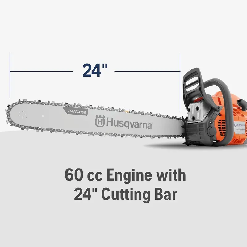 Husqvarna 460 Rancher Chainsaw – 24" Bar, 60.3cc X-Torq Engine