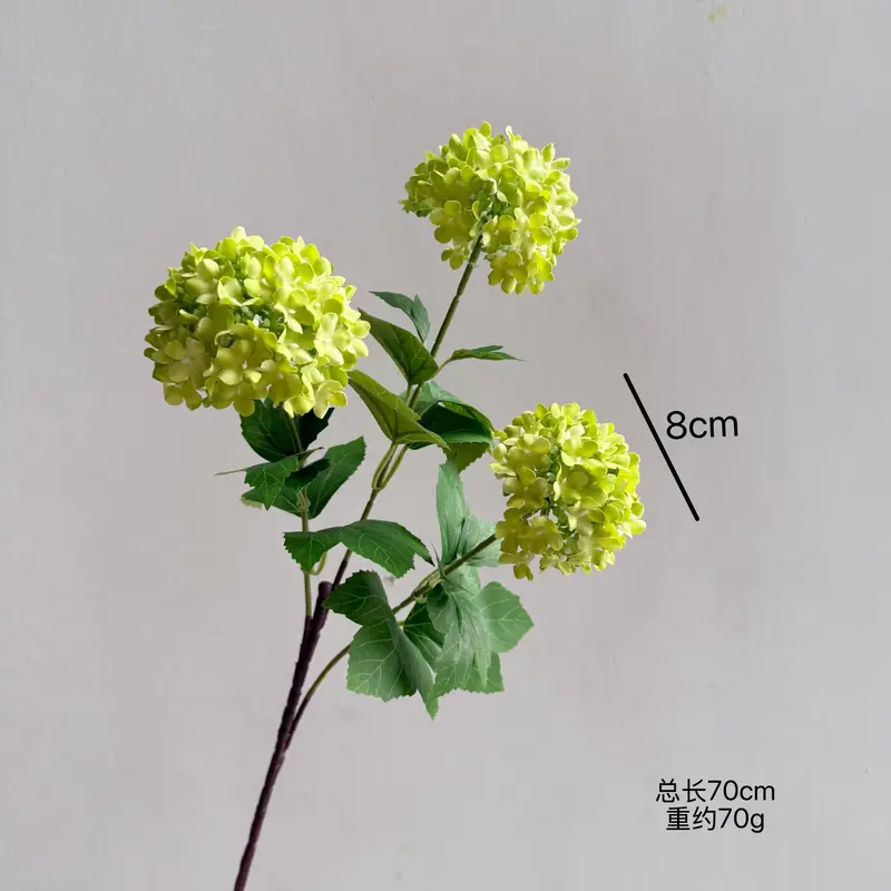 Hydrangea Snowball Silk Bouquet – Fluffy Blooms for Photo Shoots, Tables & Shelf Displays