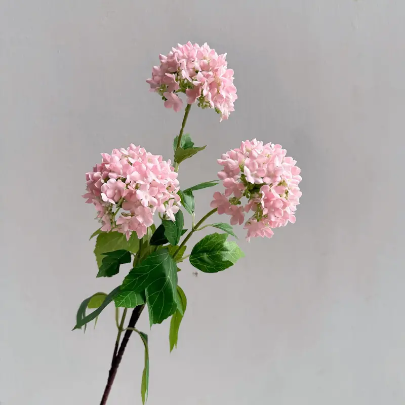 Hydrangea Snowball Silk Bouquet – Fluffy Blooms for Photo Shoots, Tables & Shelf Displays