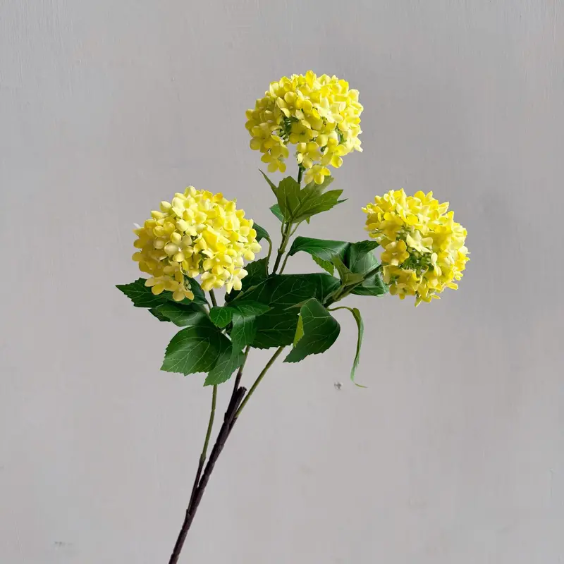 Hydrangea Snowball Silk Bouquet – Fluffy Blooms for Photo Shoots, Tables & Shelf Displays