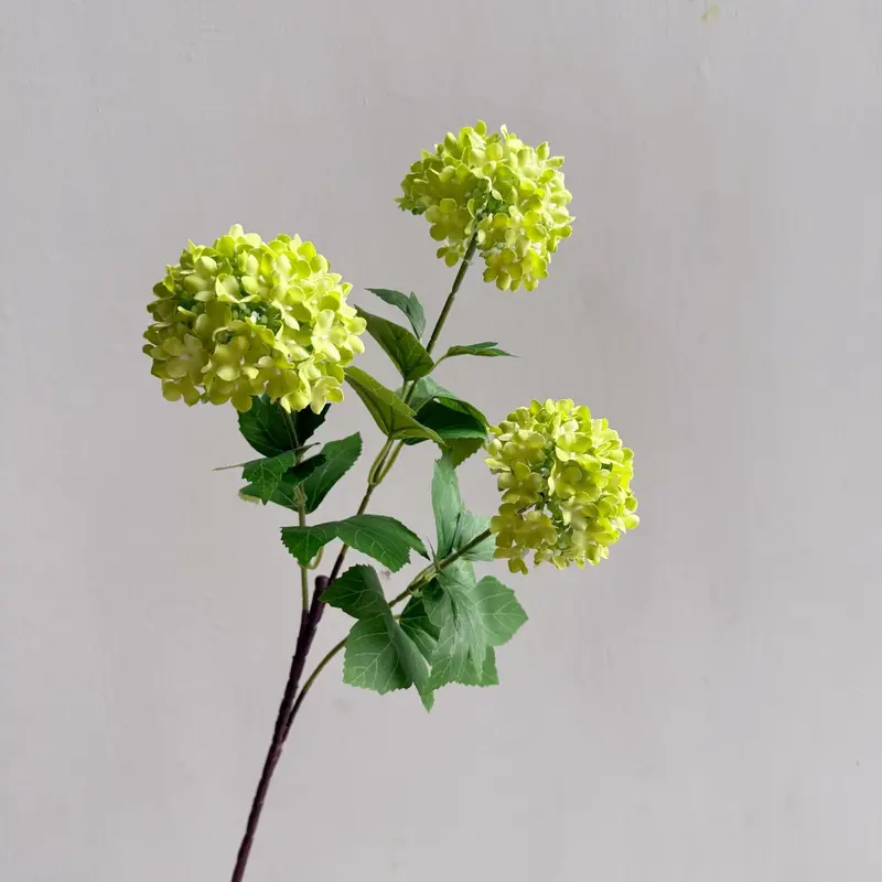 Hydrangea Snowball Silk Bouquet – Fluffy Blooms for Photo Shoots, Tables & Shelf Displays
